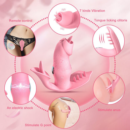 เลีย Vibrator สำหรับผู้หญิง Dildo ระยะไกล Anal Butt Plug Vibrating Mastusbator Clitoral Stimulator ช่องคลอด G จุดนวดเซ็กซ์ทอย