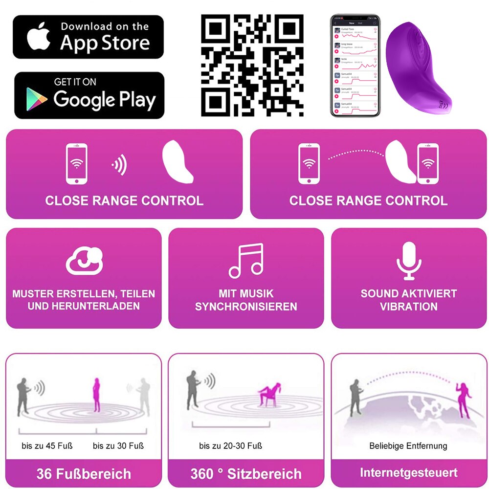 Butterfly Wearable Vibrator Wireless Remote App Panties Dildo Vibrator for Women Clitoral Stimulator G-Spot Massager Sex Toys