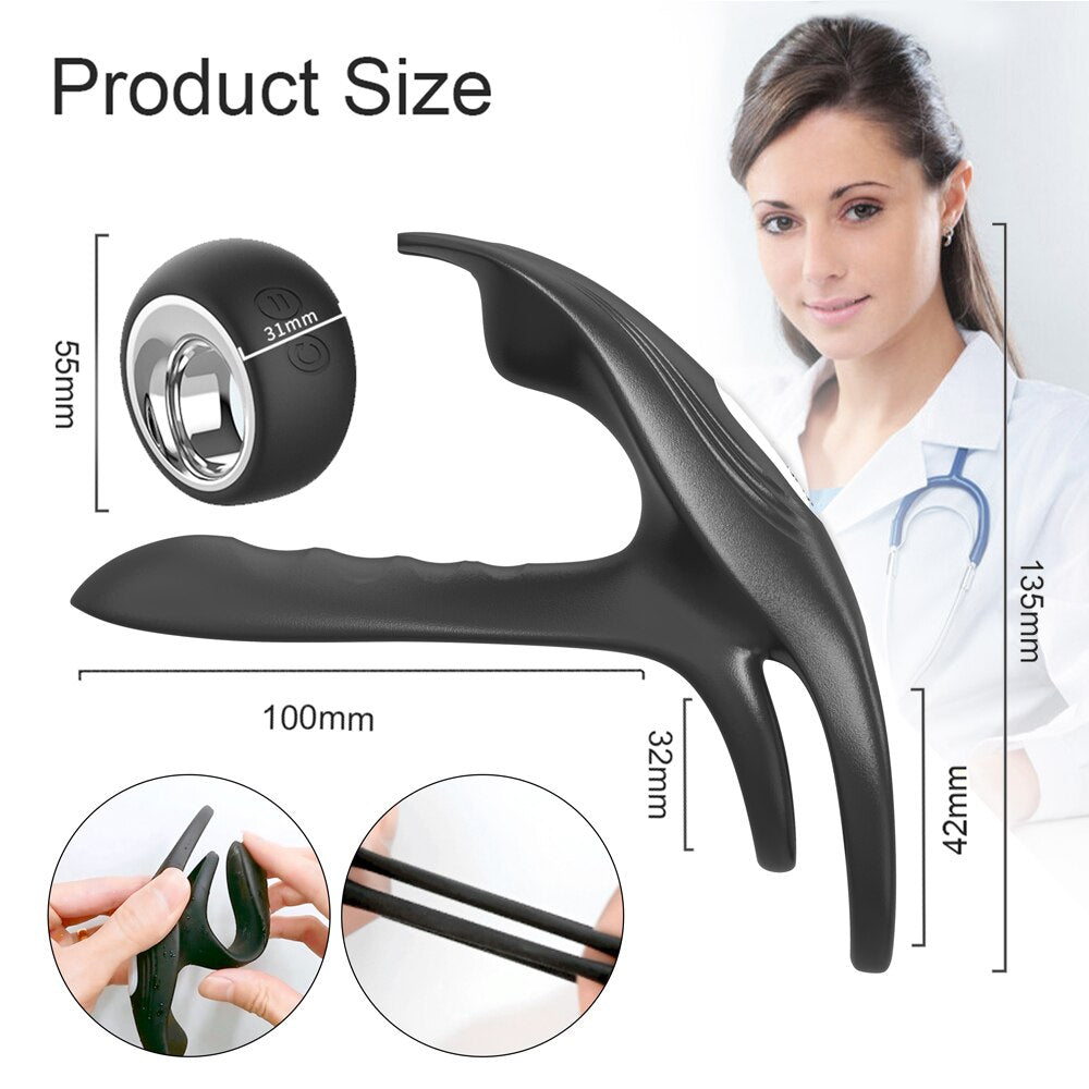 Dual Vibrator Dual Motor Cockring Wireless Cock Ring Male Adult Sexy Toy Delay Ejaculation Penis Ring