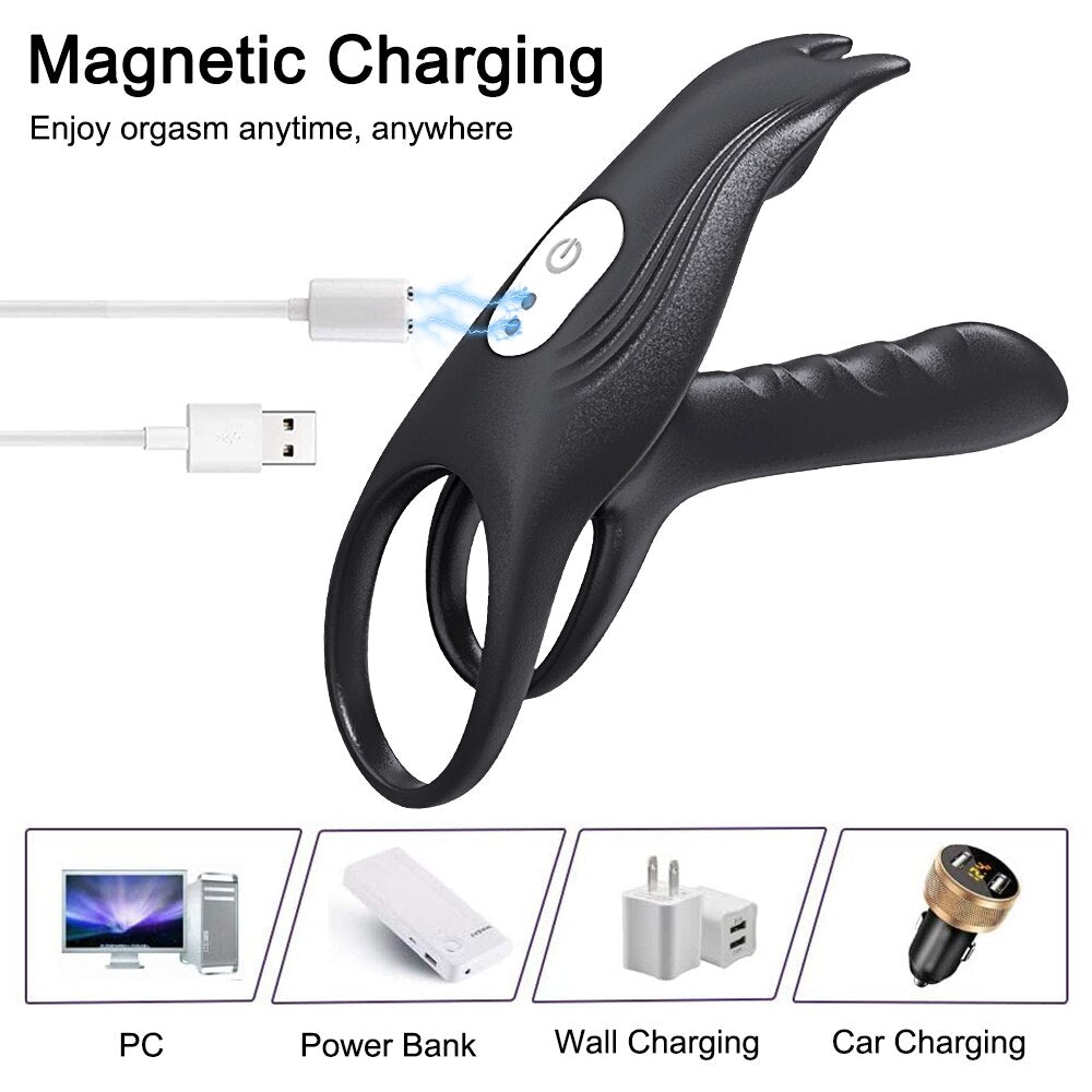 Dual Vibrator Dual Motor Cockring Wireless Cock Ring Male Adult Sexy Toy Delay Ejaculation Penis Ring
