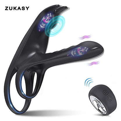 Dual Vibrator Dual Motor Cockring Wireless Cock Ring Male Adult Sexy Toy Delay Ejaculation Penis Ring