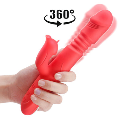 Rotating Heating Vibrator Telescopic G Spot Dildo Vibrator Anal Clit Stimulator Female Masturbation Sex Toy for Women