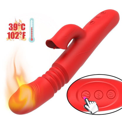Rotating Heating Vibrator Telescopic G Spot Dildo Vibrator Anal Clit Stimulator Female Masturbation Sex Toy for Women