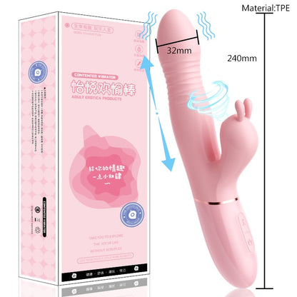 Vibrator for Women, Sex Toy Silicone Rabbit Vibrator, USB Rechargeable Waterproof G-Spot Clitoral Stimulator UYO