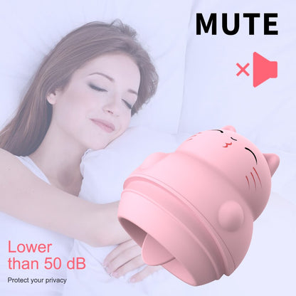 Mini Cute Cat Vibrators Toys for Women Tongue Licking Clitoris Vacuum Stimulator Vaginal Massager Adult Sex Toys for Women
