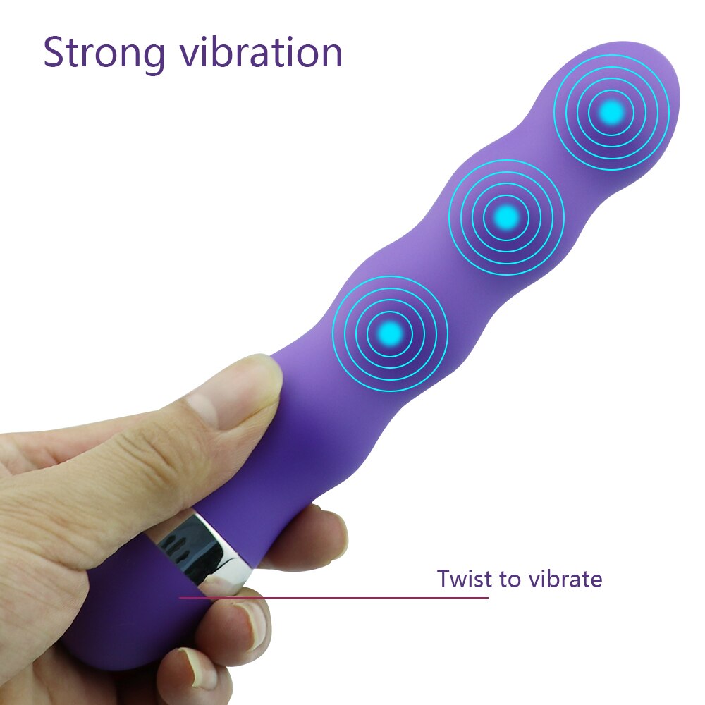 Multispeed G-Spot and Vagina Vibrator, Clitoris and Butt Plug, Anal Erotic Goods, Sex Toys for Women and Men, Female Dildo