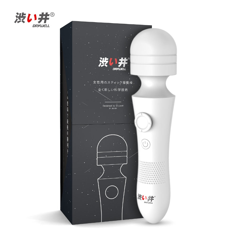 Drywell/涉井 Powerful Wand Vibrator, Linear Speed-up Tech Massager, 3 Intensities, 6 Frequencies, Sex Toys for Women