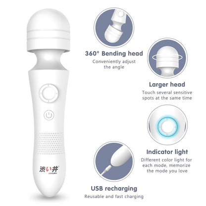 Drywell/涉井 Powerful Wand Vibrator, Linear Speed-up Tech Massager, 3 Intensities, 6 Frequencies, Sex Toys for Women