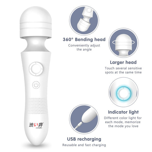 Drywell/涉井 Powerful Wand Vibrator, Linear Speed-up Tech Massager, 3 Intensities, 6 Frequencies, Sex Toys for Women