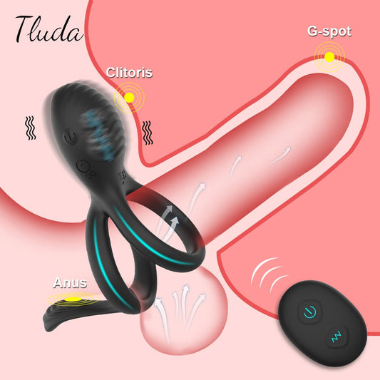 Wireless Couple Ring Sex Toys for Men's Penis, Cock Vibrator Ring, Cockring, Retardant, Ejaculation Delay, Remote Control