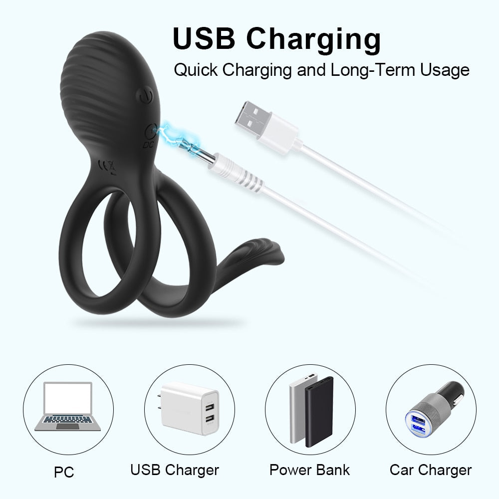 Wireless Couple Ring Sex Toys for Men's Penis, Cock Vibrator Ring, Cockring, Retardant, Ejaculation Delay, Remote Control
