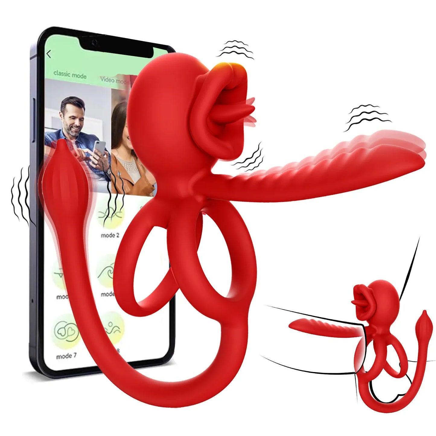 Wireless Penis Vibrator Semen Lock Ring Ejaculation Delay Massager Remote Control Dick Masturbator Cock Rings Sex Toys For Men