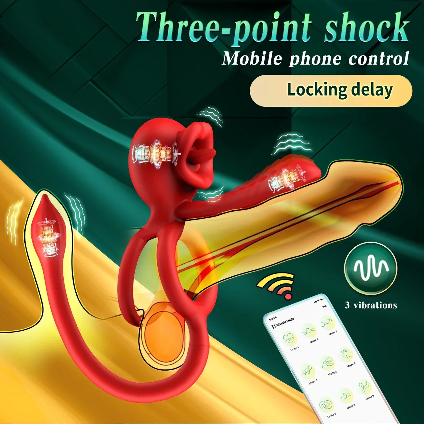 Wireless Penis Vibrator, Semen Lock Ring, Ejaculation Delay Massager, Remote Control Dick Masturbator, Cock Rings, Sex Toys For Men