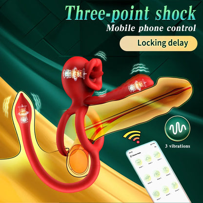 Wireless Penis Vibrator, Semen Lock Ring, Ejaculation Delay Massager, Remote Control Dick Masturbator, Cock Rings, Sex Toys For Men