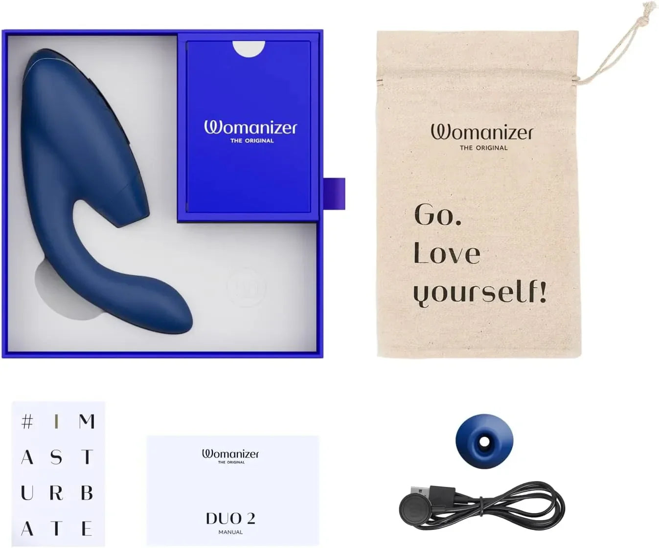 Womanizer Duo 10 Sucking Vibration Modes & 14 Intensity Levels Sex Toy for Clitoral and G-spot Stimulation IPX7 Magnetic Charging