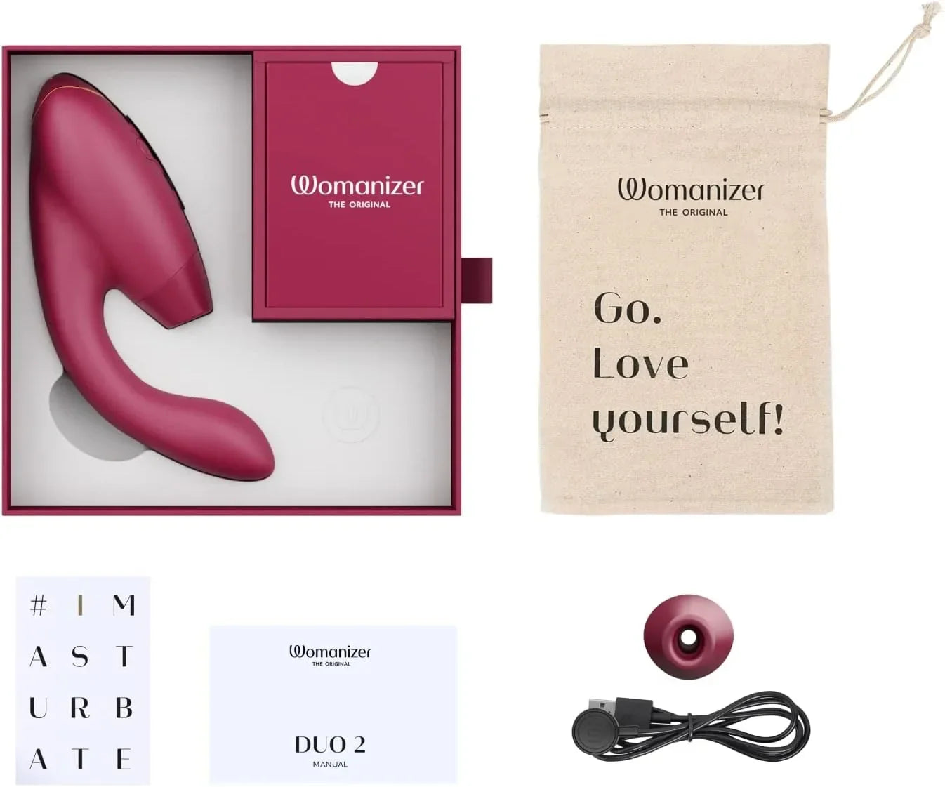Womanizer Duo 10 Sucking Vibration Modes & 14 Intensity Levels Sex Toy for Clitoral and G-spot Stimulation IPX7 Magnetic Charging