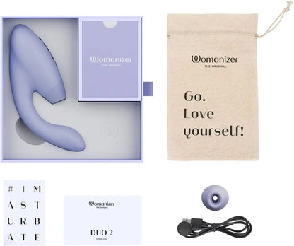 Womanizer Duo 10 Sucking Vibration Modes & 14 Intensity Levels Sex Toy for Clitoral and G-spot Stimulation IPX7 Magnetic Charging