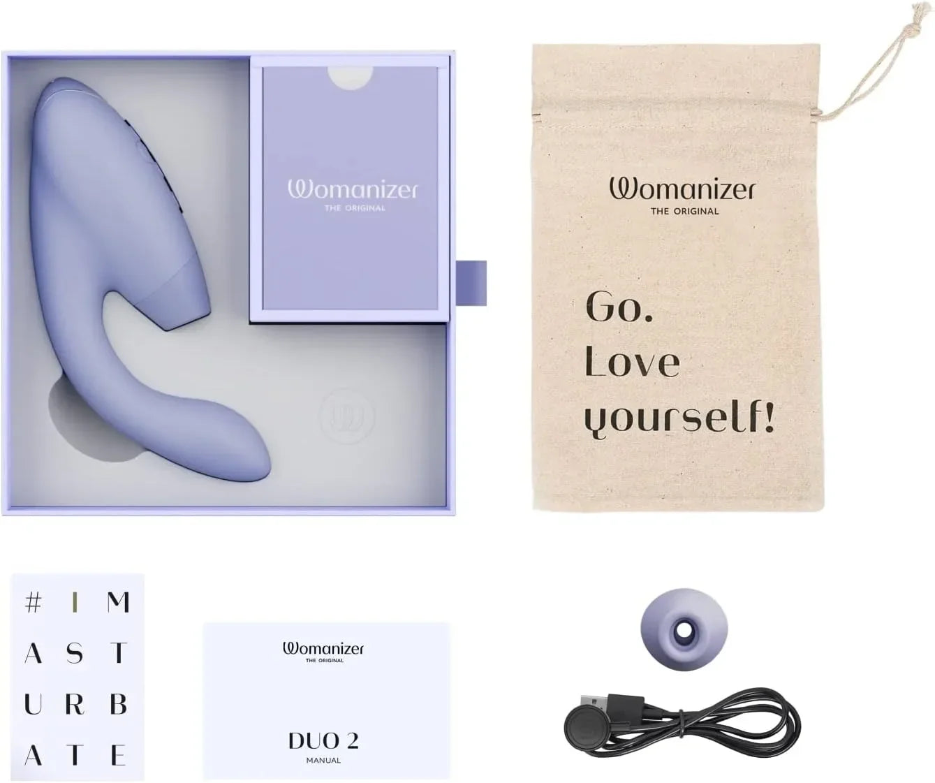 Womanizer Duo 10 Sucking Vibration Modes & 14 Intensity Levels Sex Toy for Clitoral and G-spot Stimulation IPX7 Magnetic Charging