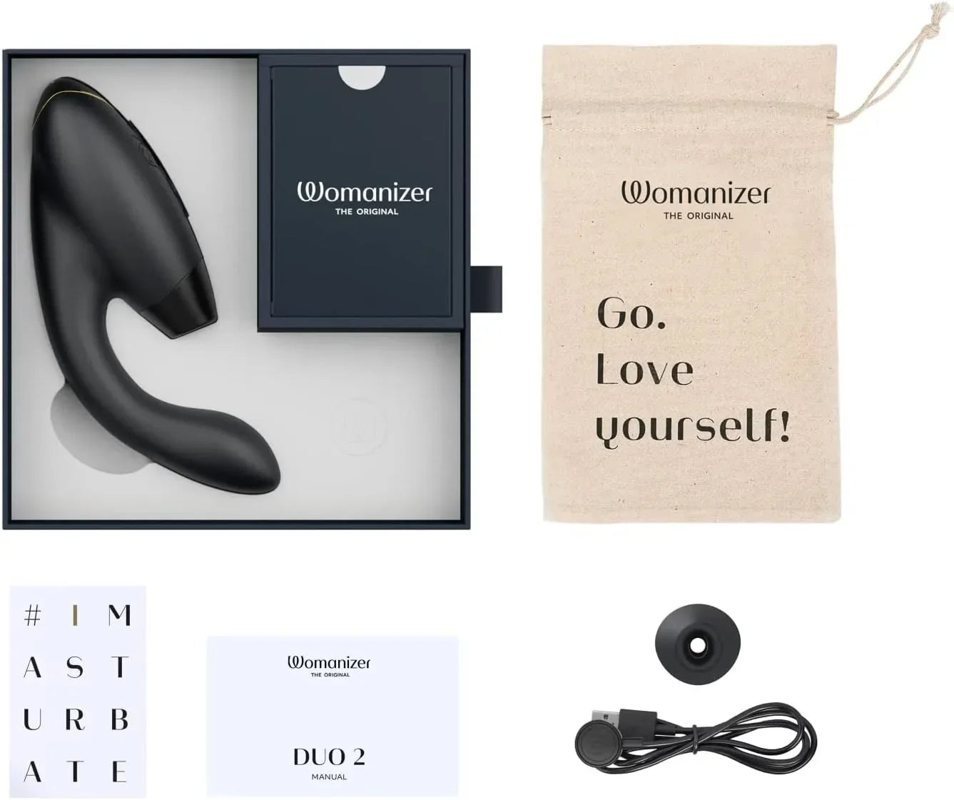 Womanizer Duo 10 Sucking Vibration Modes & 14 Intensity Levels Sex Toy for Clitoral and G-spot Stimulation IPX7 Magnetic Charging