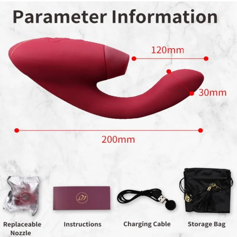 Womanizer Duo 10 Sucking Vibration Modes & 14 Intensity Levels Sex Toy for Clitoral and G-spot Stimulation IPX7 Magnetic Charging