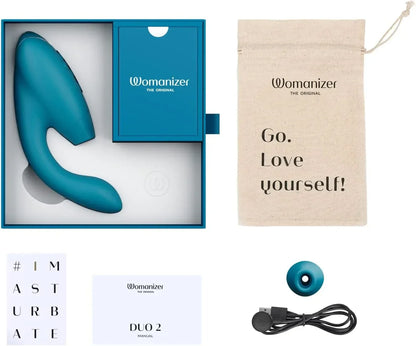 Womanizer Duo 10 Sucking Vibration Modes & 14 Intensity Levels Sex Toy for Clitoral and G-spot Stimulation IPX7 Magnetic Charging