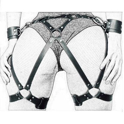 Women Leather Harness Dildo Strapon Belt Strap-on Adult Sex Toys for Women Couples Sex Products Punk Gothic BDSM Bondage Panties