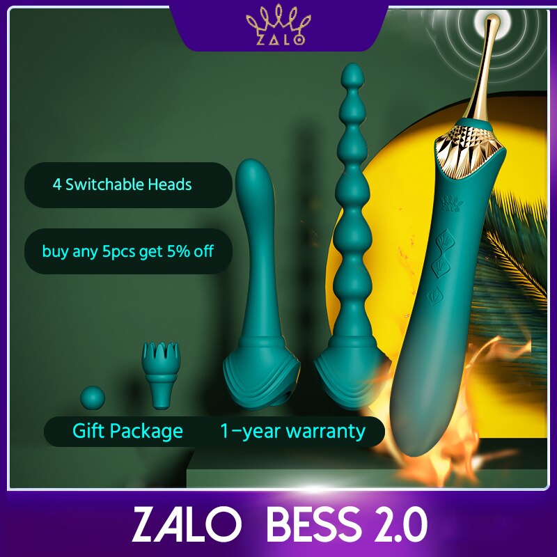 ZALO BESS 2.0 G-Spot Vibrator - Clitoral Stimulator with Dual Motors and USB Charging - Retro Massager Adult Sex Toy for Women