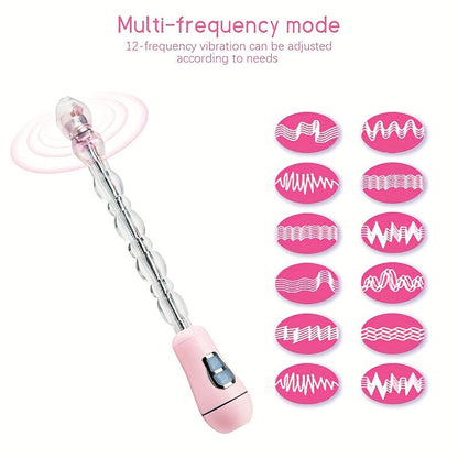 Vibrating Anal Plug 12-Speed Rechargeable Bendable Vibrating Anal Beads Arbitrarily Curved Anal Play Sex Toys