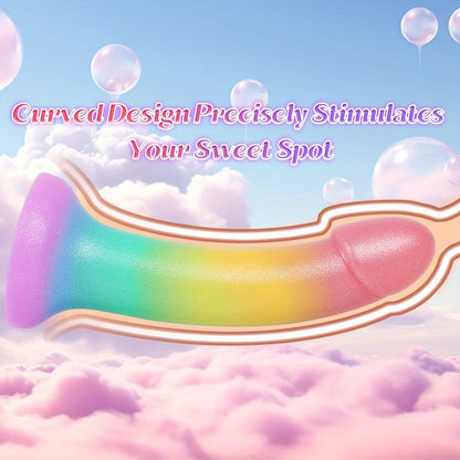 Liquid Silicone Soft Dildo. 7 Strap-On G-Spot Anal Suction Cup Dildos for Women's Pleasure. Pink Purple Fantasy Thin Women Adult Sex Toys Dildos for Beginners. Jelly Smooth Penis Female Sex Toy