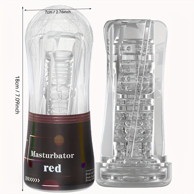 Transparent Crystal Masturbation Cup Male Masturbator Penis Exerciser Adult Toy