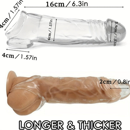 Reusable Wolf Teeth Cocksuit - Soft Simulation Penis Sheath with Cock Ring for Male and Couple Play