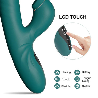 adult sex toys. Simulated glans. Remote control extension. Tongue teasing. Pulse vibration. LCD touch control. One-click heating.