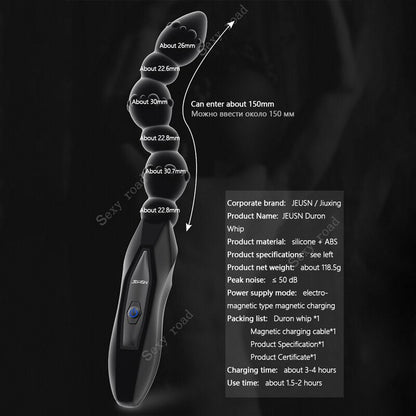 Anal vibrator sex toys for women, silicone USB charging anal beads, male prostate massage anal balls, gay prostate anal toy
