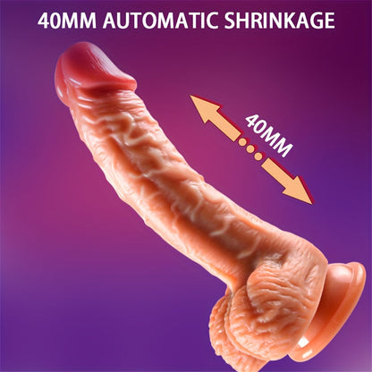 Thrusting Dildo Vibrator for Women. 3-in-1 Realistic Vibrating Dildo with 3 Insertion and 6 Vibration Modes. Remote Control Sex Toy for Female Sexual Pleasure. Adult Toys for Adult Females