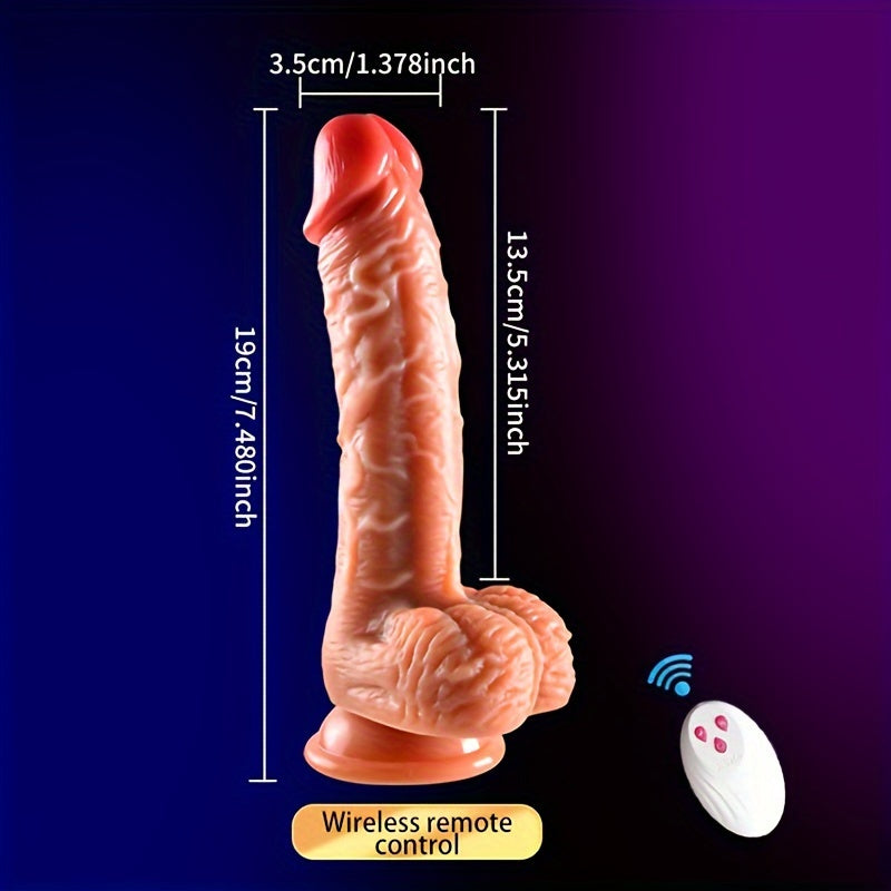 Thrusting Dildo Vibrator for Women. 3-in-1 Realistic Vibrating Dildo with 3 Insertion and 6 Vibration Modes. Remote Control Sex Toy for Female Sexual Pleasure. Adult Toys for Adult Females
