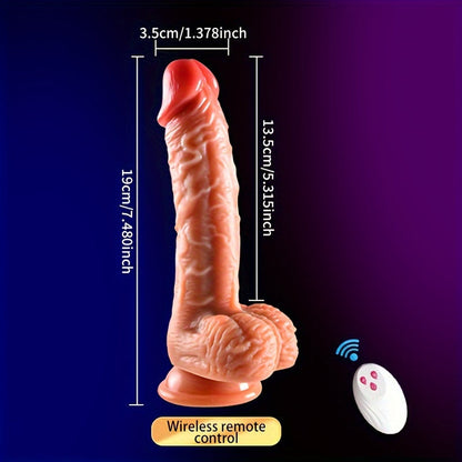 Thrusting Dildo Vibrator for Women. 3-in-1 Realistic Vibrating Dildo with 3 Insertion and 6 Vibration Modes. Remote Control Sex Toy for Female Sexual Pleasure. Adult Toys for Adult Females