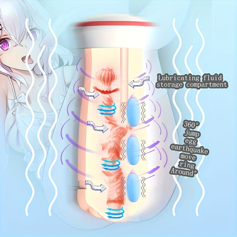 Men's Automatic Sucking Masturbator. Experience Real Vagina. 4-Frequency Stretch + 4-Frequency Sucking Mode/10-Frequency Vibrating Vocalization. Men's Jet Cup For Training Massage Penis