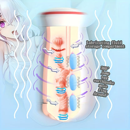 Men's Automatic Sucking Masturbator. Experience Real Vagina. 4-Frequency Stretch + 4-Frequency Sucking Mode/10-Frequency Vibrating Vocalization. Men's Jet Cup For Training Massage Penis