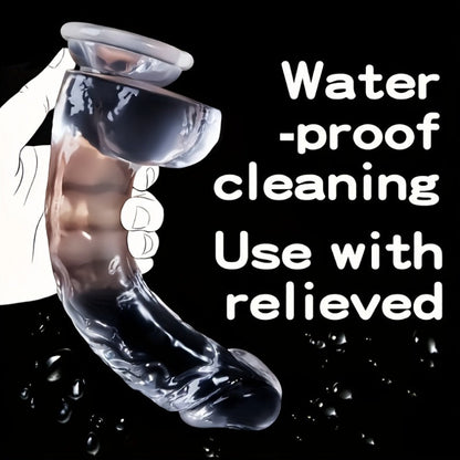 5 Sizes Transparent Soft Jelly Dildo Realistic Fake Dick Penis Sucker Butt Plug Sex Toys for Woman Men Vagina Anal Sex Toys