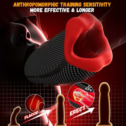 Male Sex Toys For Men Penis Vibrator - Male Masturbator Deep Throat-Mouth Men's Stroker 9 Tapping & Vibrating Penis Pump Trainer LCD 360° Wrapped Male Vibrator Adult Sex Toy