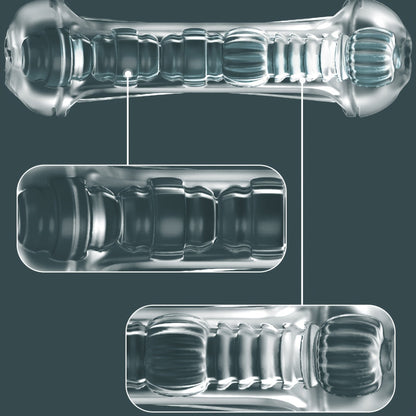 Mesterstar Dual Open Ended 360° Rotating Male Masturbators Stroker Sleeve. Pocket Pussy Sex Toys for Adults with 3D Crystal Realistic Textured Vagina Male Masturbators Cup