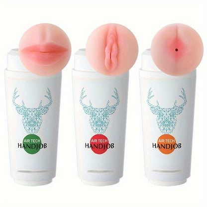 Male Masturbators - Waterproof. Latex-Free TPE. Manual Pocket Pussy With 3 Realistic Textures For Enhanced Pleasure. Male Masturbation Toys Sex Toy For Men Masturbating.