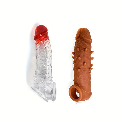 Men's Sexy Adult Penis Cover Enlargement Penis Sleeve Extender Reusable Delay Ejaculation Sex Toys