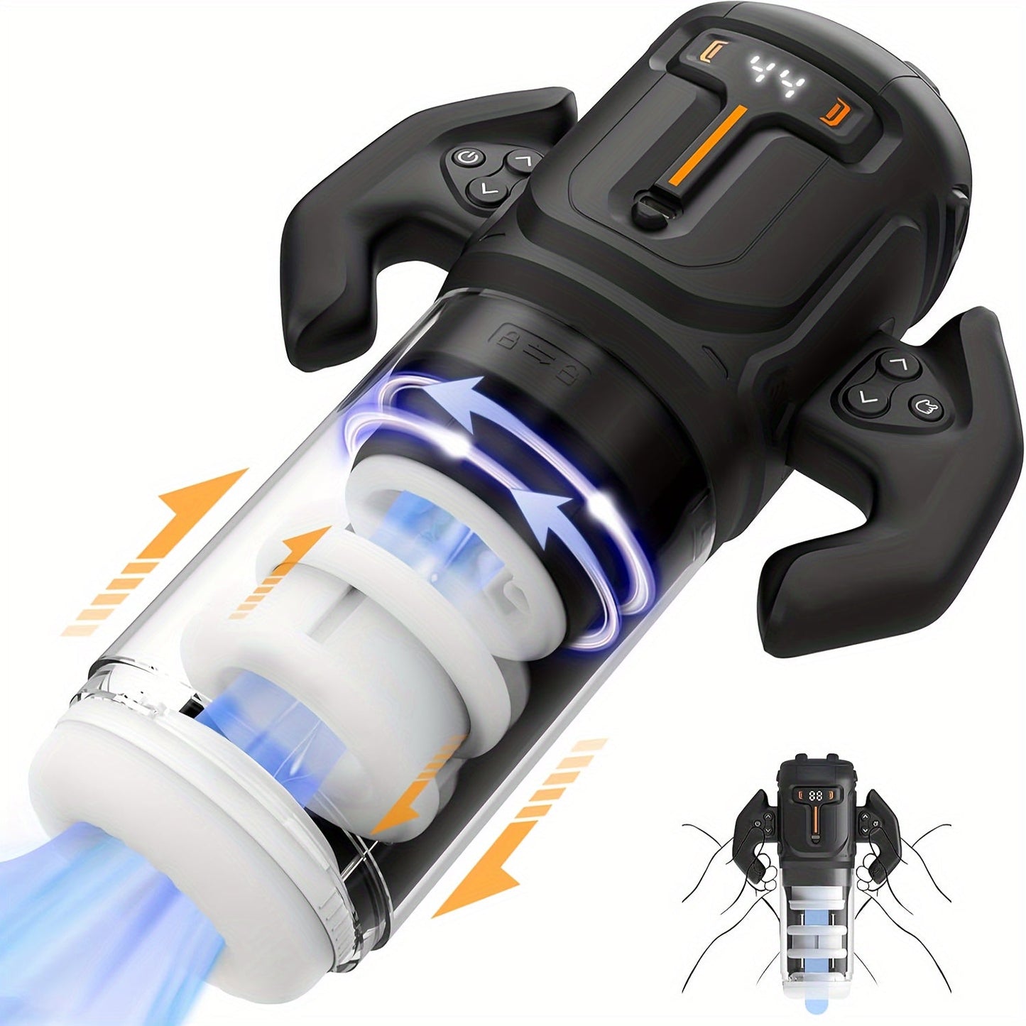Automatic Male Masturbator Sex Toy. Unique Male Sex Toy With 4 Thrusting & Rotating Modes For 4 Speeds. Male Stroker With Handles & Digital Display & One-Click Burst For Men. Sergeant Major
