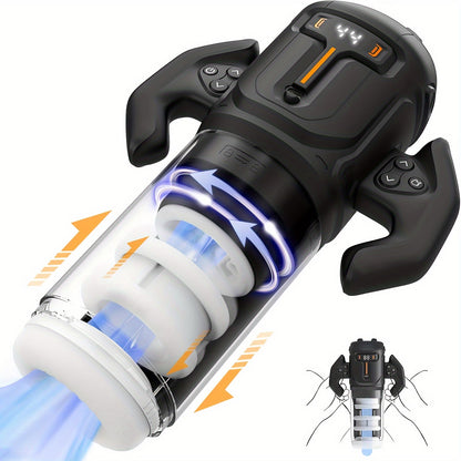 Automatic Male Masturbator Sex Toy. Unique Male Sex Toy With 4 Thrusting & Rotating Modes For 4 Speeds. Male Stroker With Handles & Digital Display & One-Click Burst For Men. Sergeant Major