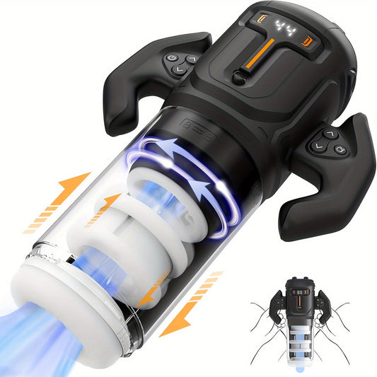 Automatic Male Masturbator Sex Toy. Unique Male Sex Toy With 4 Thrusting & Rotating Modes For 4 Speeds. Male Stroker With Handles & Digital Display & One-Click Burst For Men. Sergeant Major