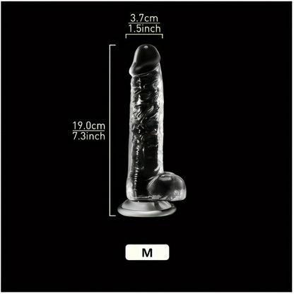 5 Sizes Transparent Soft Jelly Dildo Realistic Fake Dick Penis Sucker Butt Plug Sex Toys for Woman Men Vagina Anal Sex Toys