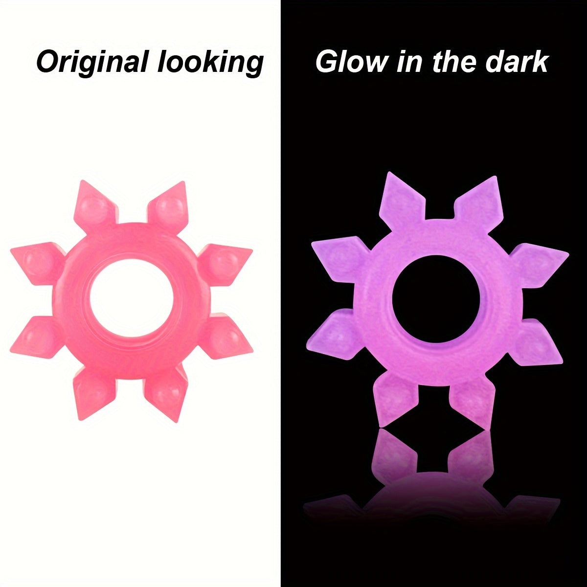 4pcs Men's Glow In The Dark Soft Grain Decor Penis Rings. High Elasticity Easy To Clean Masturbating Toys For Couple's Flirting. Men's Gay's Pleasure