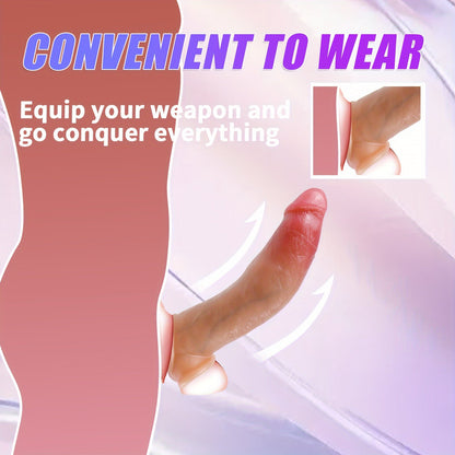 5.9-Inch Silicone Pteranodon Cock Sleeve - Waterproof. Non-Latex. Reusable. Realistic Textured Penis Extension. Elastic. Body Safe. for Men and Couples - No Electricity or Battery Needed