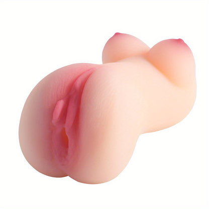 Pocket Pussy Male Masturbator 3D Realistic Textured Vagina and Tight Anus Pleasure Sex Toys for Men Oral Sex Self Pleasure Stroker Silica Gel Vacuum Suction Sex Doll